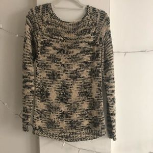 Vera Moda grey and cream knit long sleeve sweater